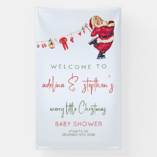 Banderoles Père Noël Baby Little Christmas Baby shower d'hive