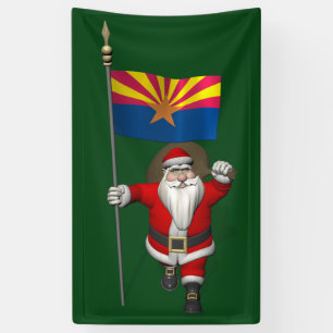 Banderoles Père Noël Patriotique Avec Drapeau De L'Arizona
