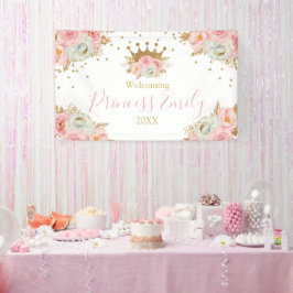 Banderoles Personalizado de Banners Princesa Floral Rosa y Go