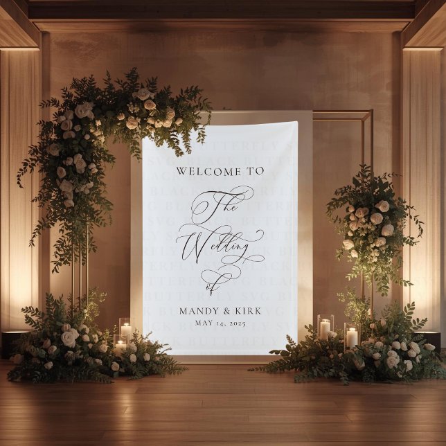 Banderoles Personalized “Welcome to Our Wedding” Sign  (Personalized Welcome Wedding Sign)