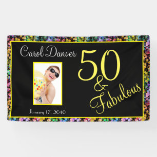 Banderoles Personnalisable 50 ans et fabuleux anniversaire Ra