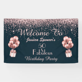 Banderoles Personnalisable 50 & Fabuleux Rose Gold 50e annive