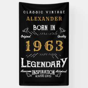Banderoles Personnalisé 1963 60e anniversaire Ajouter un nom 