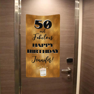 Banderoles Personnalisé Fabulous Tropical Gold Birthday