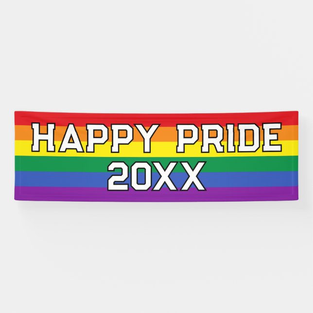 Banderoles Personnalisé Happy Pride LGBT Gay pride Party Rain (Horizontal)