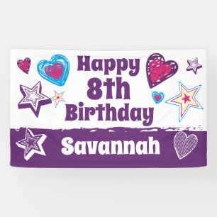 Banderoles Personnalisé Nom Personnalisé Filles Joyeux Annive