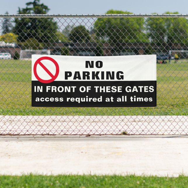Banderoles Personnalisé Pas de parking devant la porte Banniè (En situation)