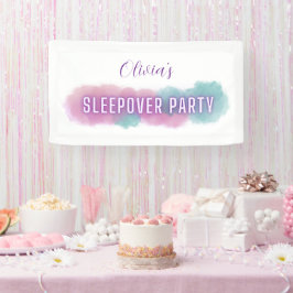 Banderoles Personnalisé 'Sleepover Party' | Couleurs pastel |
