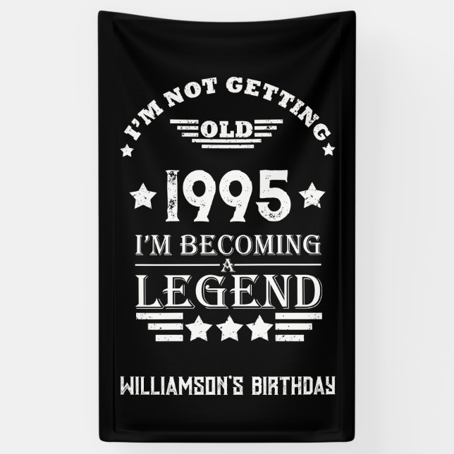 Banderoles Personnalisé Trente vintage 30e anniversaire (Vertical)