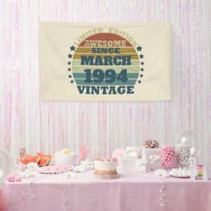 Banderoles Personnalisé Trente vintage 30e anniversaire