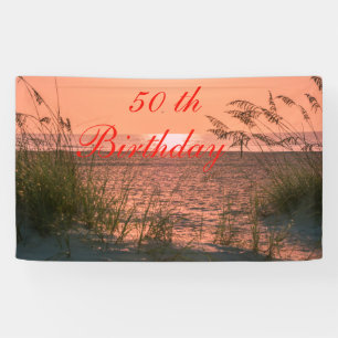 Banderoles Personnaliser Bannière, 50e anniversaire, Beach Su