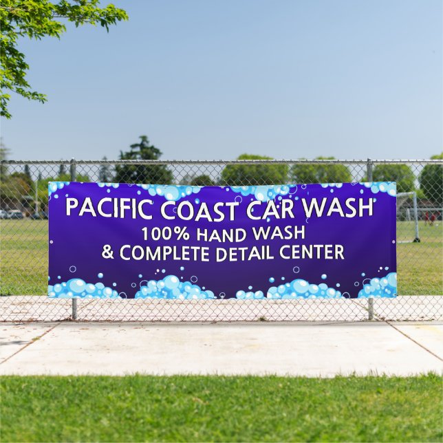 Banderoles Personnaliser Bubbly Blue Car Wash Business (Insitu)
