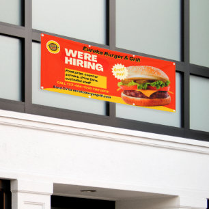Banderoles Personnaliser Burger Restaurant Nous louons mainte