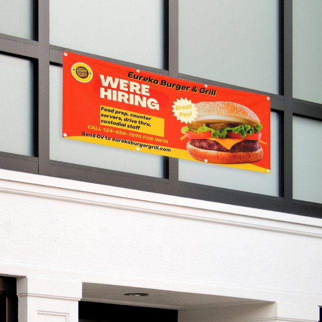 Banderoles Personnaliser Burger Restaurant Nous louons mainte (Bâtiment extérieur)