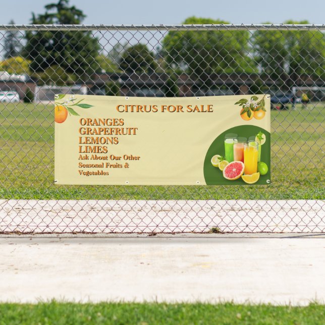 Banderoles Personnaliser Citrus À Vendre Fruit Stand Business (En situation)