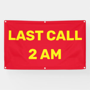 Banderoles Personnaliser Dernier Call 2AM Bar Pub Business