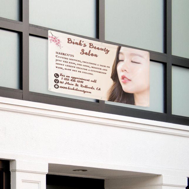 Banderoles Personnaliser la publicité du salon de coiffure As (Bâtiment extérieur)