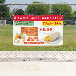 Banderoles Personnaliser le burrito de petit-déjeuner de rest