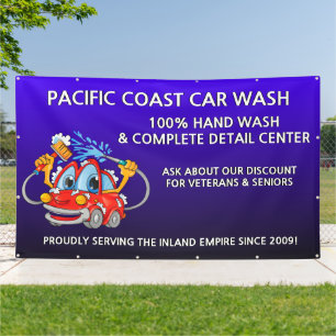 Banderoles Personnaliser le lavage de voiture bleu Comique To