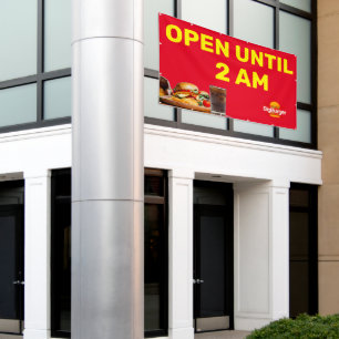 Banderoles Personnaliser le logo du restaurant Burger Ouvert