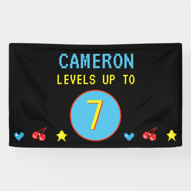 Banderoles Personnaliser le niveau vers le haut Jeu vidéo per (Horizontal)