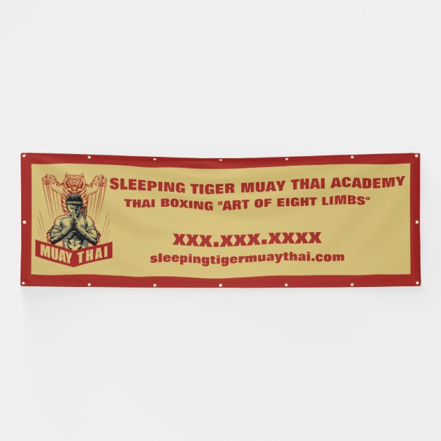 Banderoles Personnaliser Muay Thai Martial Arts School Grand (Horizontal)