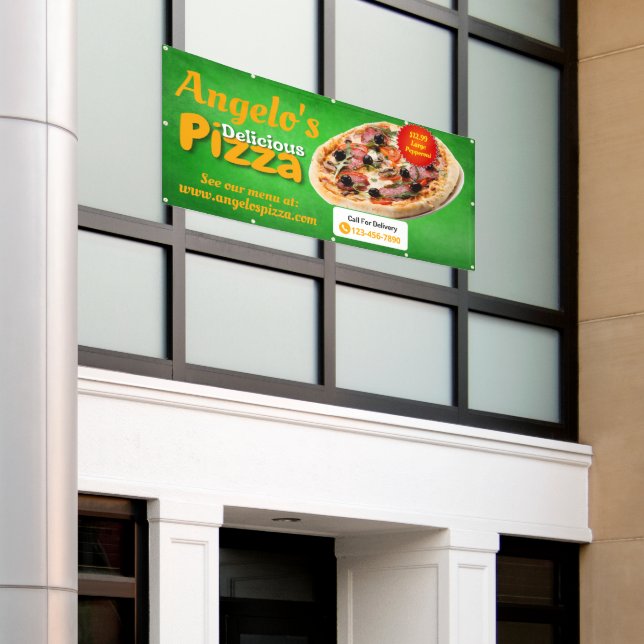 Banderoles Personnaliser Pizzeria Restaurant Grand Mur Extéri (Bâtiment extérieur)