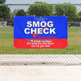 Banderoles Personnaliser Star Certified Smog Test Automotive 