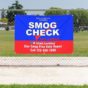 Banderoles Personnaliser Star Certified Smog Test Automotive 