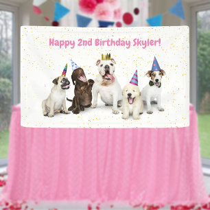 Banderoles Pet Birthday Dog Party   Pink