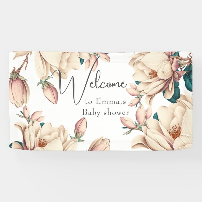 Banderoles Pétales de fleurs de Magnolia (Horizontal)