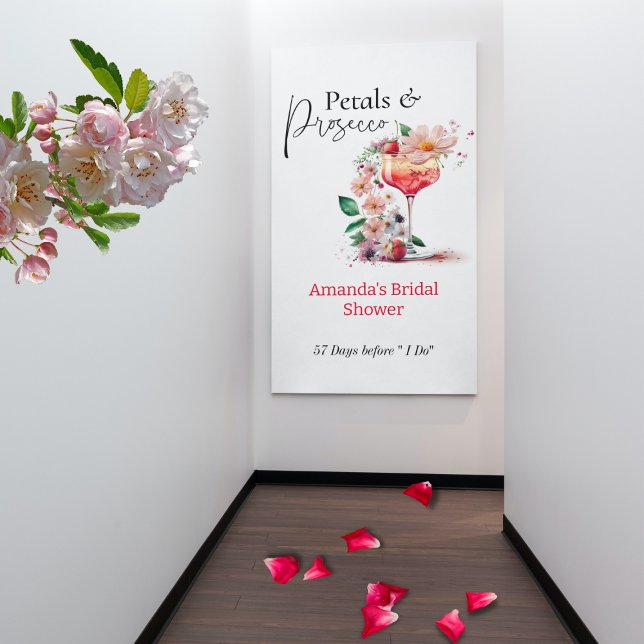 Banderoles Pétales & Procuco Fête des mariées Florale Bienven (Créateur téléchargé)