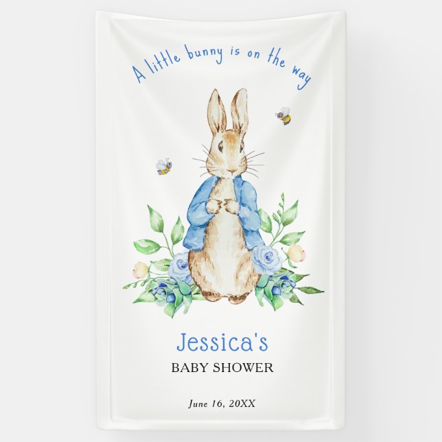 Banderoles Peter Rabbit Petit Baby shower lapin (Vertical)