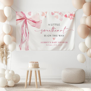 Banderoles Petit amour Valentine's Pink Bow Baby shower