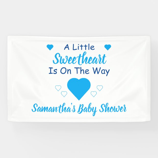 Banderoles Petit Baby shower de coeur (Horizontal)