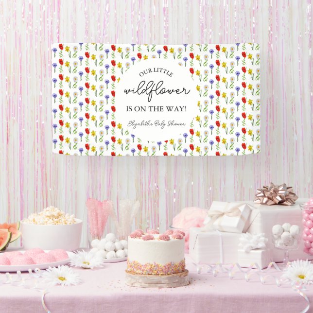 Banderoles Petit Baby shower Fleur sauvage (Fête)