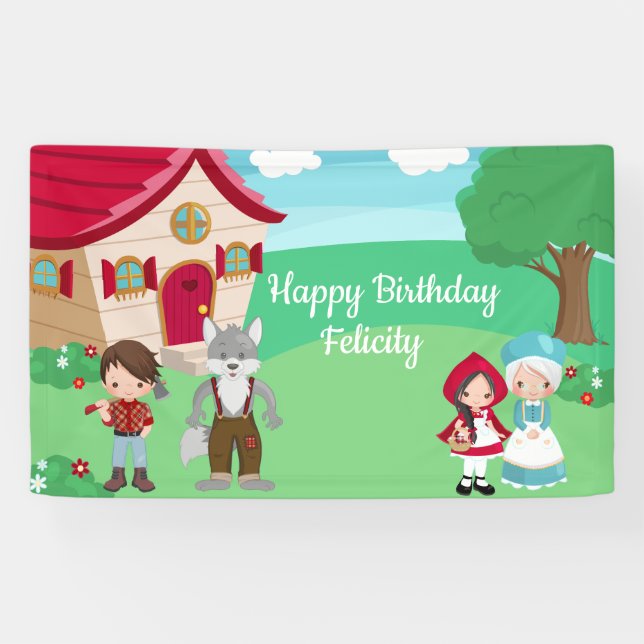 Banderoles Petit chaperon Rouge Filles de conte de Fairytale  (Horizontal)