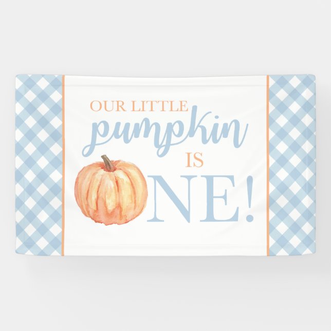 Banderoles Petit Citrouille Premier Anniversaire Pastel Blue (Horizontal)