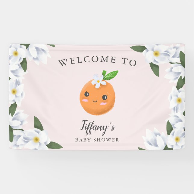 Banderoles Petit Citrus rose Cutie Accueil Floral (Horizontal)