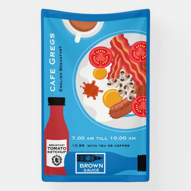 Banderoles Petit déjeuner anglais Entreprise (Verticale)