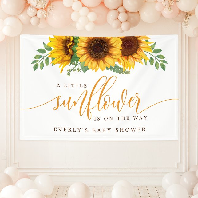 Banderoles Petit Tournesol Floral Sur Le Chemin Baby shower (Créateur téléchargé)