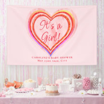 Petite amoureuse aquarelle bébé fille douche