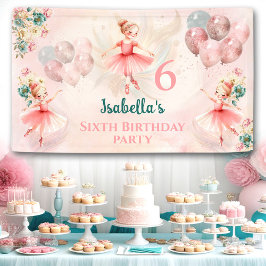 Banderoles Petite Ballerina Blond rose Turquoise Floral Anniv