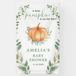 Banderoles Petite citrouille automne verdure or baby shower