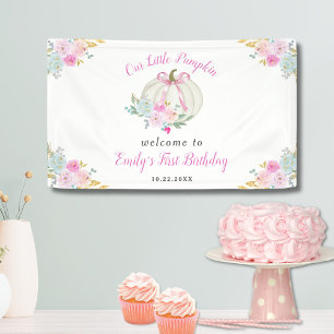 Banderoles Petite Citrouille Bow Girls 1er anniversaire Bienv