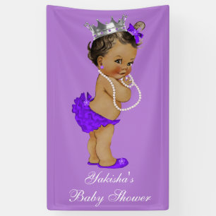 Banderoles Petite princesse ethnique pourpre baby shower