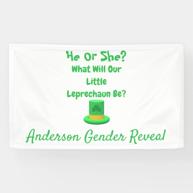 Banderoles Petite révélation de genre Leprechaun (Horizontal)