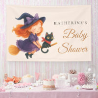 Petite Sorcière & Chat | Fête Prénatale Halloween