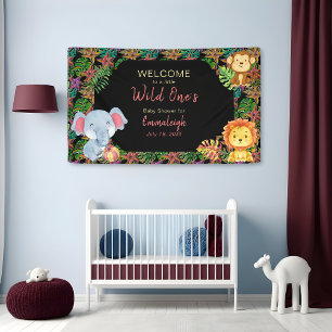 Banderoles Petits animaux de la jungle sauvages un Baby showe