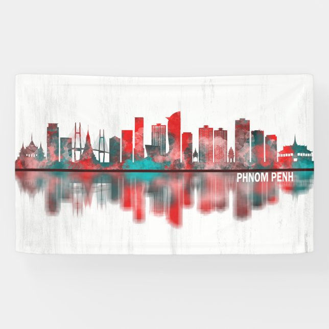Banderoles Phnom Penh Cambodia Skyline (Horizontal)